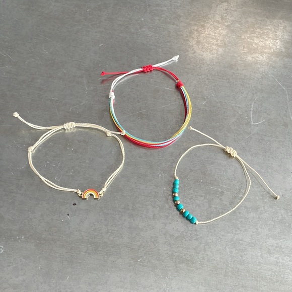 Handmade Rainbow Beaded Charm Bracelet or Anklet - Set of 3 - Picture 13 of 13